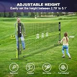 BAGAIL Badminton Net Foldable Nylon Net Height Adjustable Stand Portable Bag view 2