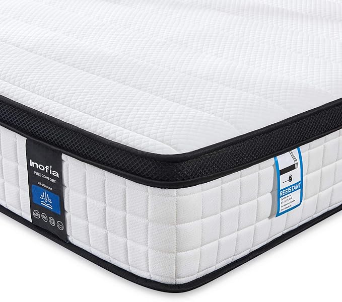 Inofia Single Memory Foam Sprung Mattress 10.6 Inch,3FT Spring Mattress with Innovative Wave