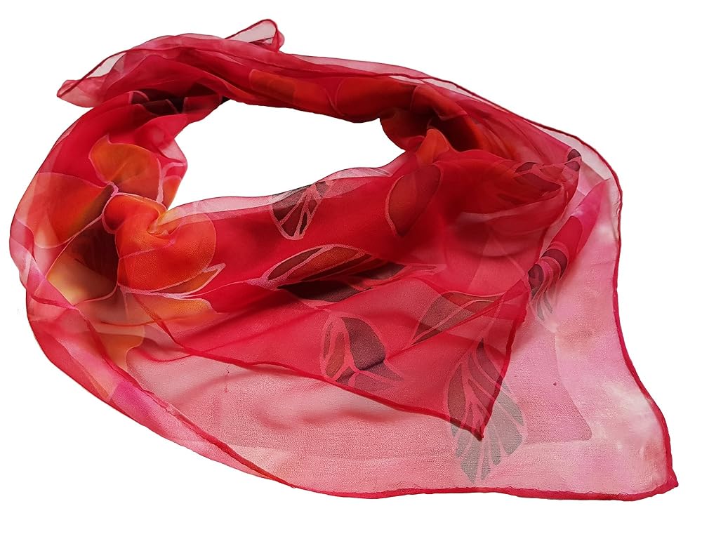 red chiffon shawl