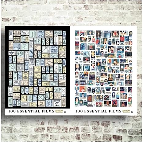 Amazon Com Swarouskll 100 Essential Films Scratch Off Chart Poster Canvas Poster Painting Home Decoration Wall Art For Living Room 20x28 Inch No Frame 1 Pcs Posters Prints