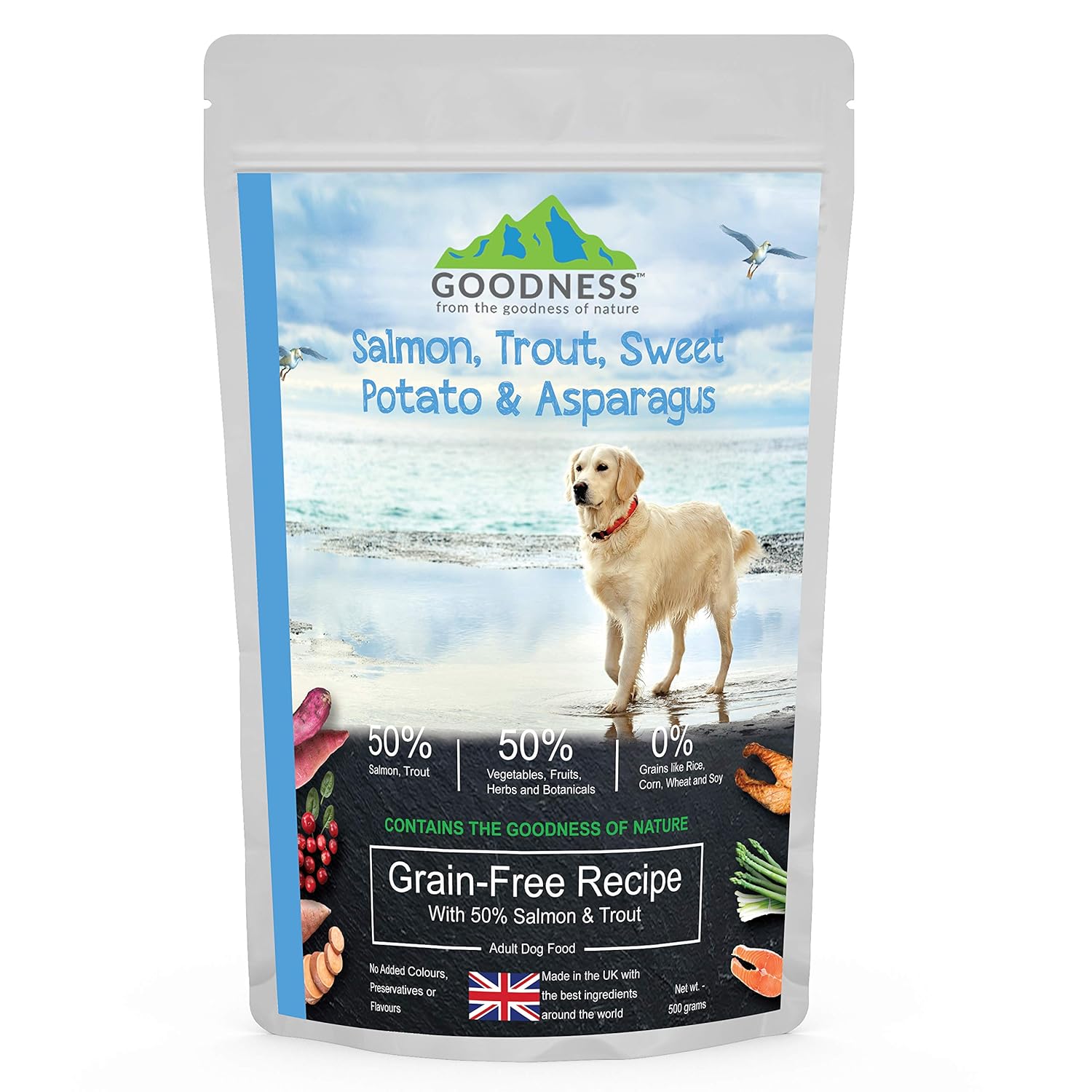 grain free salmon trout sweet potato & asparagus