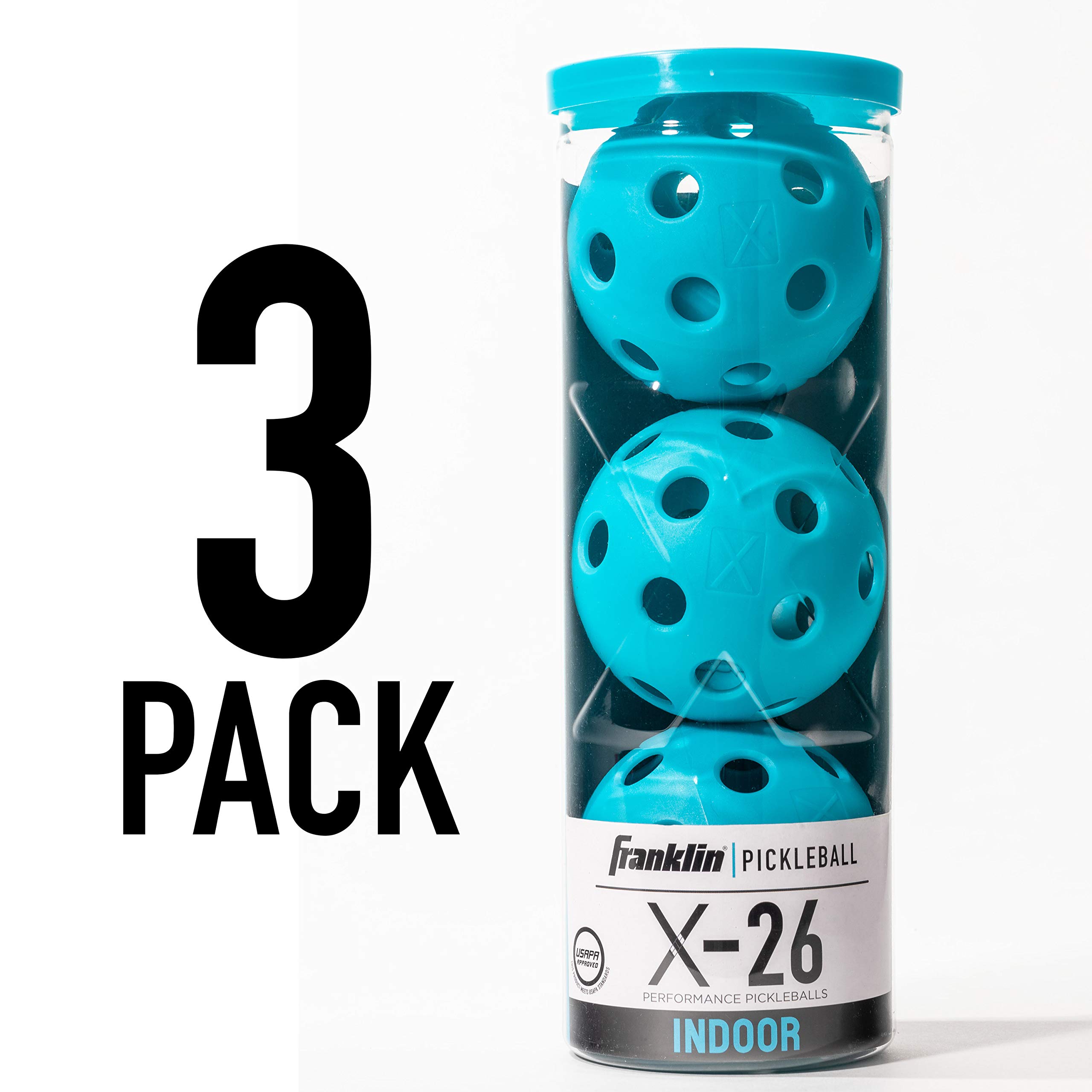 Franklin Sports X-26 Indoor Pickleballs - 3 Pack, 12 Pack & 100 Pack Bulk - USAPA Approved Tournament Pickleballs - Multiple Colors