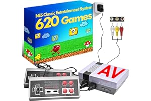 BELOPERA Retro Gaming Console with 620 Built-in Games, Retro Game Console for NES, AV Output Classic Mini Entertainment System for Nintendo, Plug and Play with Dual Controllers