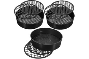 Luxshiny Manual Soil Sieve 3pcs with Sturdy Plastic Mesh Screens 4.4 Inch Garden Sieves for Worm Castings