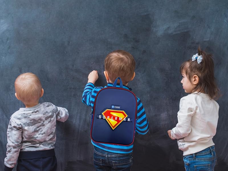Superman, Mochila Infantil, Mochila Escolar, Medidas 30 cm, Material Escolar, Mochila, Cor Azul, Produto Oficial
