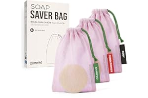 ZOMCHI Foaming Bar Holder for Shower, Mesh Hanging Pouches with Loop, Designed for Body, Shampoo & Conditioner Bars, Color-La