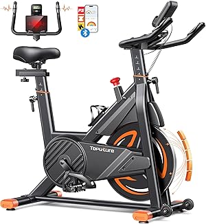 2026 Toputure Heimtrainer Fahrrad mit APP, 0-100% Magnetwiderstand Ergometer, 15KG Schwungrad, Bis 160KG, Hometrainer Indoor Bike mit LCD, Tablet-Halter, Getränkehalter, Ultraleise