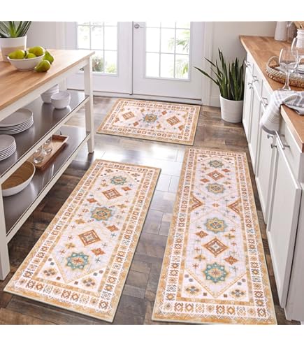 KOZYFLY Washable Entryway Rug 3x5 Ft Area Rugs Cotton Rubber Backed - View #8