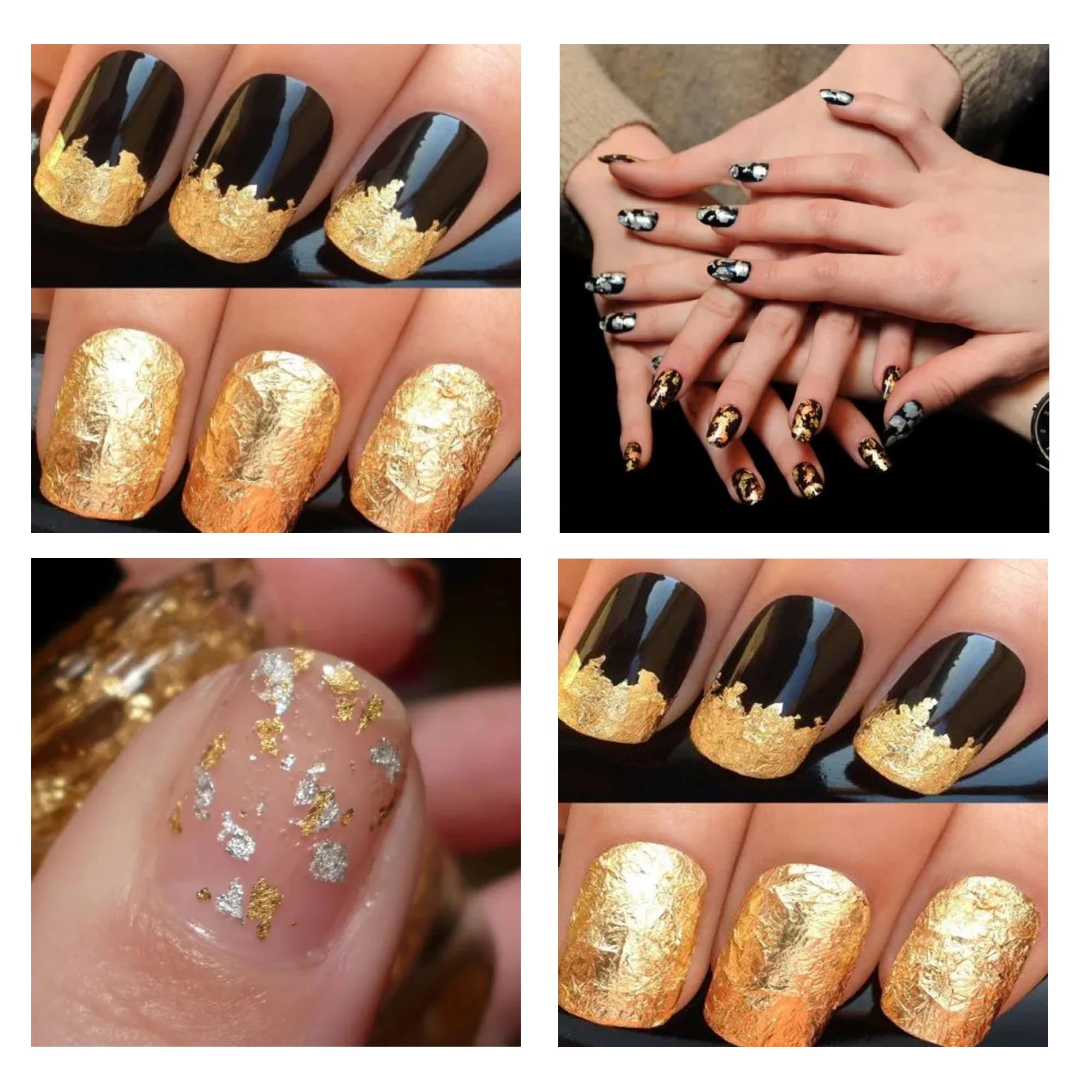 Gold Leaf Flakes 10 Grams,Gold Paper,Gold Leaves for Crafts,Gold Foil Flakes-Gold Leaf for Resin-Foil Craft Sheets-Gold Flakes for Crafts- Nail Decoration (Gold)