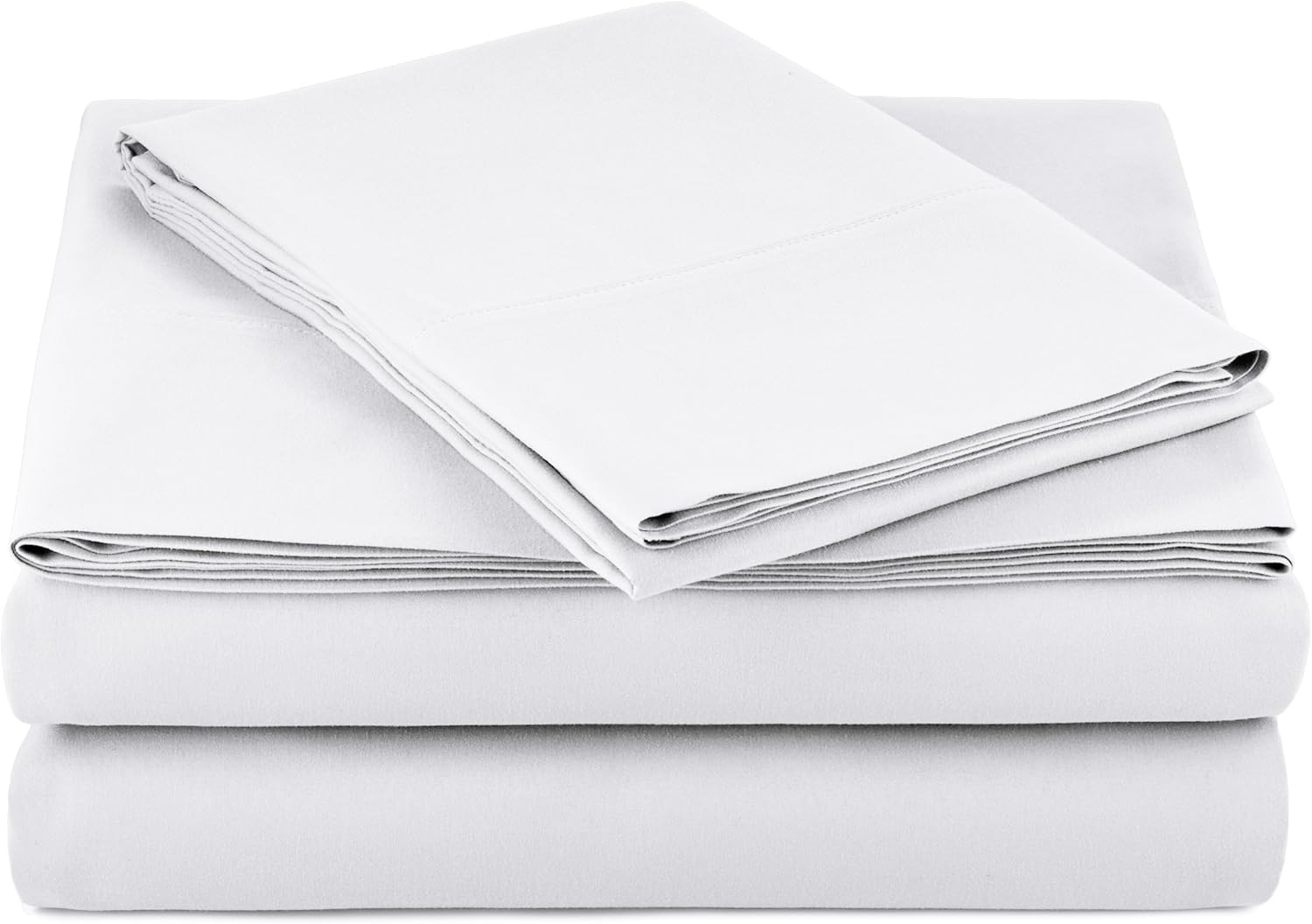 AmazonBasics LightWeight Microfiber Sheet Set Twin XL, Bright White