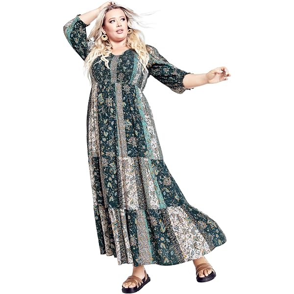 chinese dress ladies Avenue Marcie Print Maxi Dress at Amazon Women's Clothing store main image 1