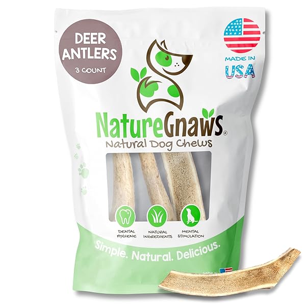 NATURE GNAWS USA DEER ANTLERS FOR DOGS 4-7″...
