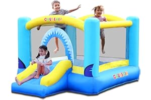 Causeair Inflatable Bounce House for Kids Jumping Outdoor&Indoor,Bouncy Castle with Durable Double Sewn,Basketball Hoop,Shark Theme