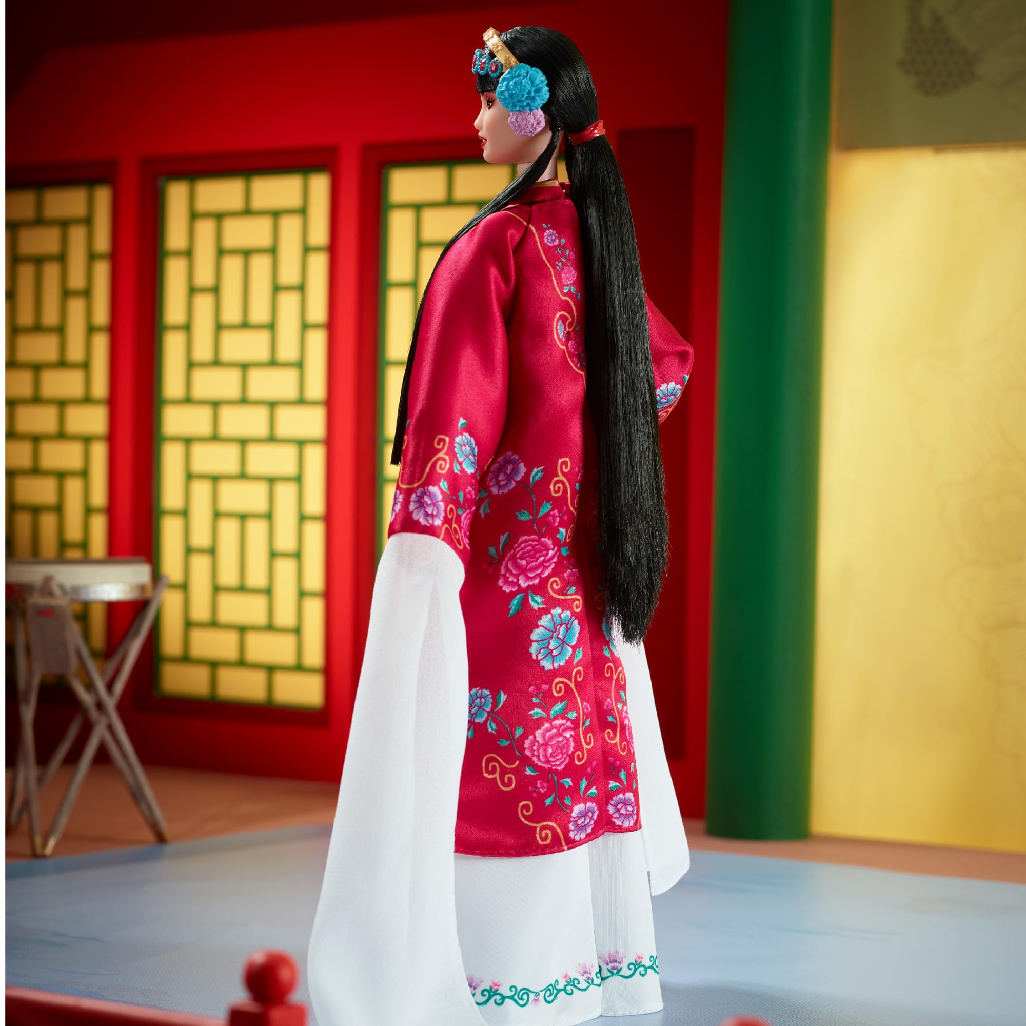 Barbie Signature Lunar New Year Doll in Red Floral Robe & Traditional Accessories Inspired by the Peking Opera, Collectible with Stand & Certificate of Aithenticity