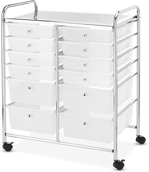 Amazon Com Whitmor Chrome And Plastic 12 Drawer Storage Cart