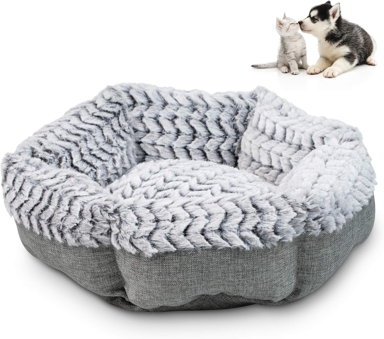 Pet Craft Supply Co. Soho Round Machine Washable Memory Foam Comfortable Ultra Soft All Season Self Warming Pet Bed for Indoor Cat Kitten & Small Dog Puppy : Pet Supplies