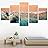 SIGNWIN 5 Panel Canvas Wall Art Aerial Beach Beach Coastal Cool Minimalism Multicolor Photography Relax/Calm for Home Decorations Ready to Hang - 60"x32"x5 Panels
