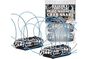 KRAKEN SUPPLY CO Crab Snare 10 Ounce Weighted Crab Trap Loop Trap Casting for Fishing Pole Dungness Rock Blue Crabs 6 Loops CA, OR, WA Compliant