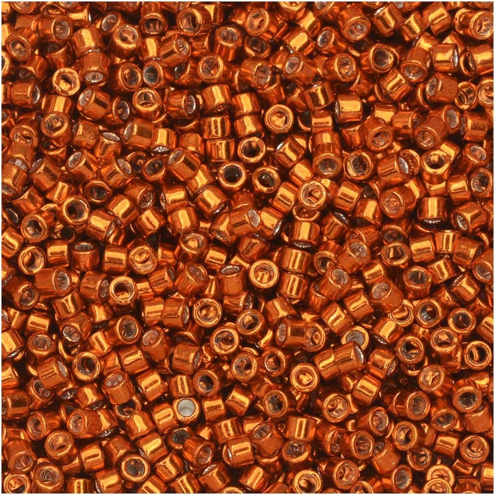 Delica 11/0 Tube By Miyuki Seed Bead 7.2 Gram Approx 1400 Beads Galvanized Tangerine Dyed