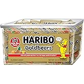 HARIBO Goldbears Fruity Gummy Candy, 22.8 oz. Tub (54 Mini Bags) | Soft, chewy gummy bears in five fruit flavors. The original gummy candy for sharing, gifting, and lunchboxes.