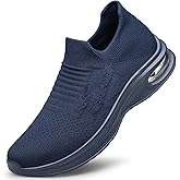 Mens Walking Shoes Slip on Lightweight Running Shoes Workout Athletic Tennis Shoes Gym Sneakers
