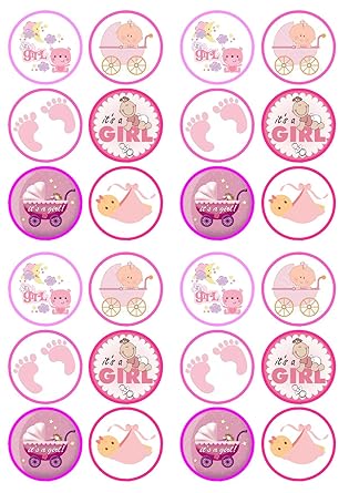 It S A Girl Mix Baby Shower Birth Precut Edible Cupcake Toppers