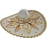 Bone & Gold Mariachi Charro Sombrero Hat