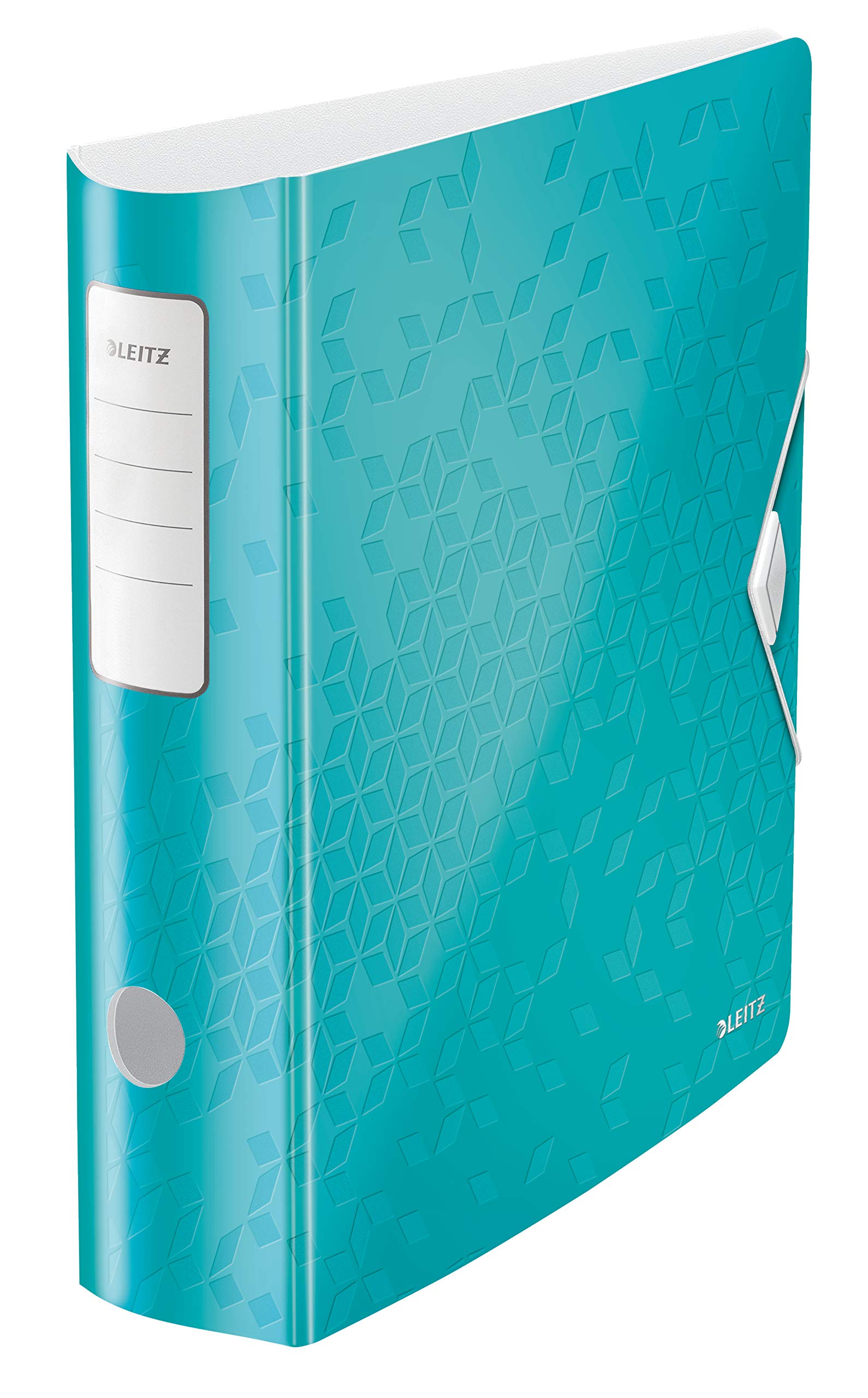 Leitz Lever Arch File, Ice blue, A4, Curved spine 75mm width, Elastic fastening, Light polyfoam, WOW Range, 11060051