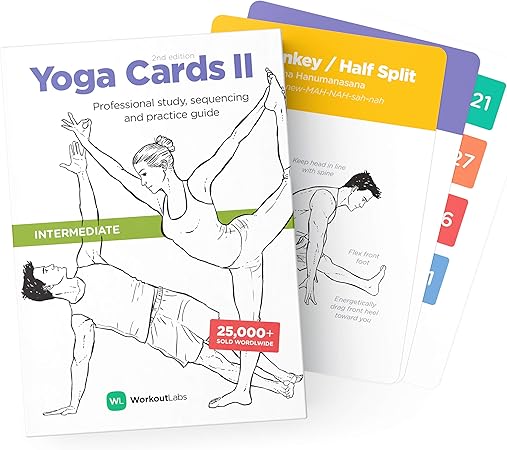 Workoutlabs Tarjetas Plasticas De Yoga Con Lengua Sanscrito Para Intermedio Estudio Visual Secuenciacion De Clases Practica Con Posturas Ejercicios De Respiracion Y Meditacion Amazon Es Deportes Y Aire Libre