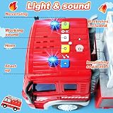 GizmoVine Fire Engine Toy Large Fire Truck with Lights Sounds Rescue Ladder view 4