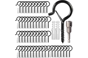 Hooks for Outdoor String Lights, Ceiling Screw Hooks with Wing Nut Driver for Hanging Plants Led Party Christmas Lights Garag