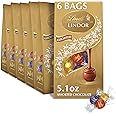 Lindt LINDOR Assorted Chocolate Truffles, Chocolate Candy with Smooth, Melting Truffle Center, Great for Gift Giving, 5.1 oz. Bag (6 Pack)