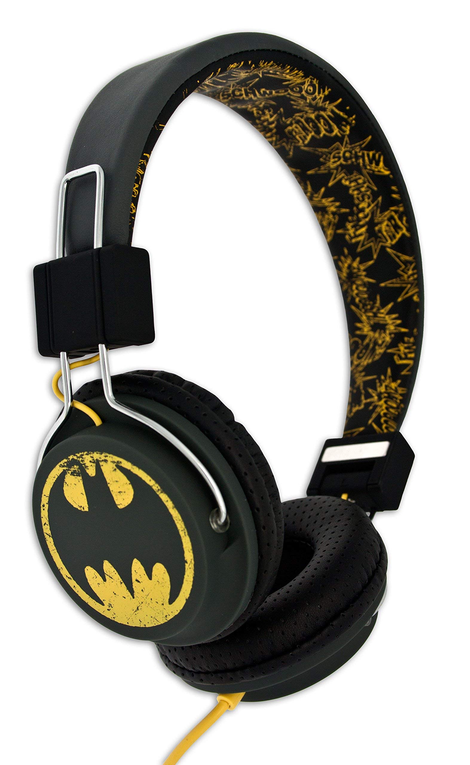 OTL Batman Childrens 'Vintage' Themed Folding Ear Cup Wired Headphones - Black