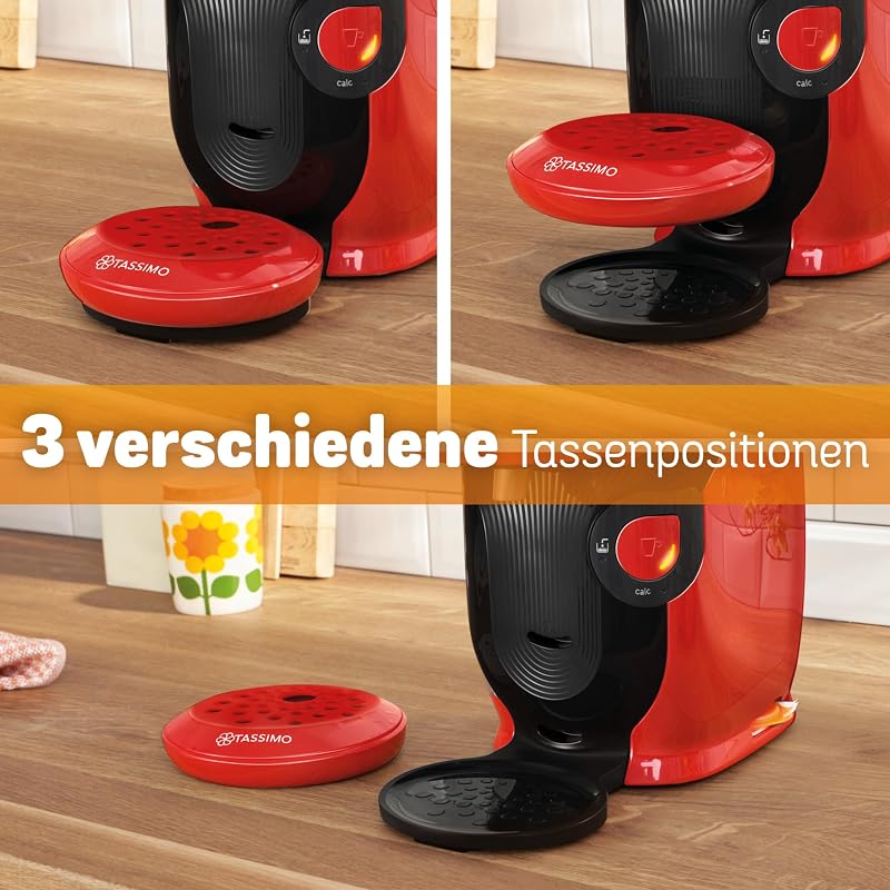 Tassimo Style friendly Kapselmaschine TAS113E, über 70 Getränke, geeignet für alle Tassen, vollautomatisch, nachhaltig, platzsparend, 1400 W, rot