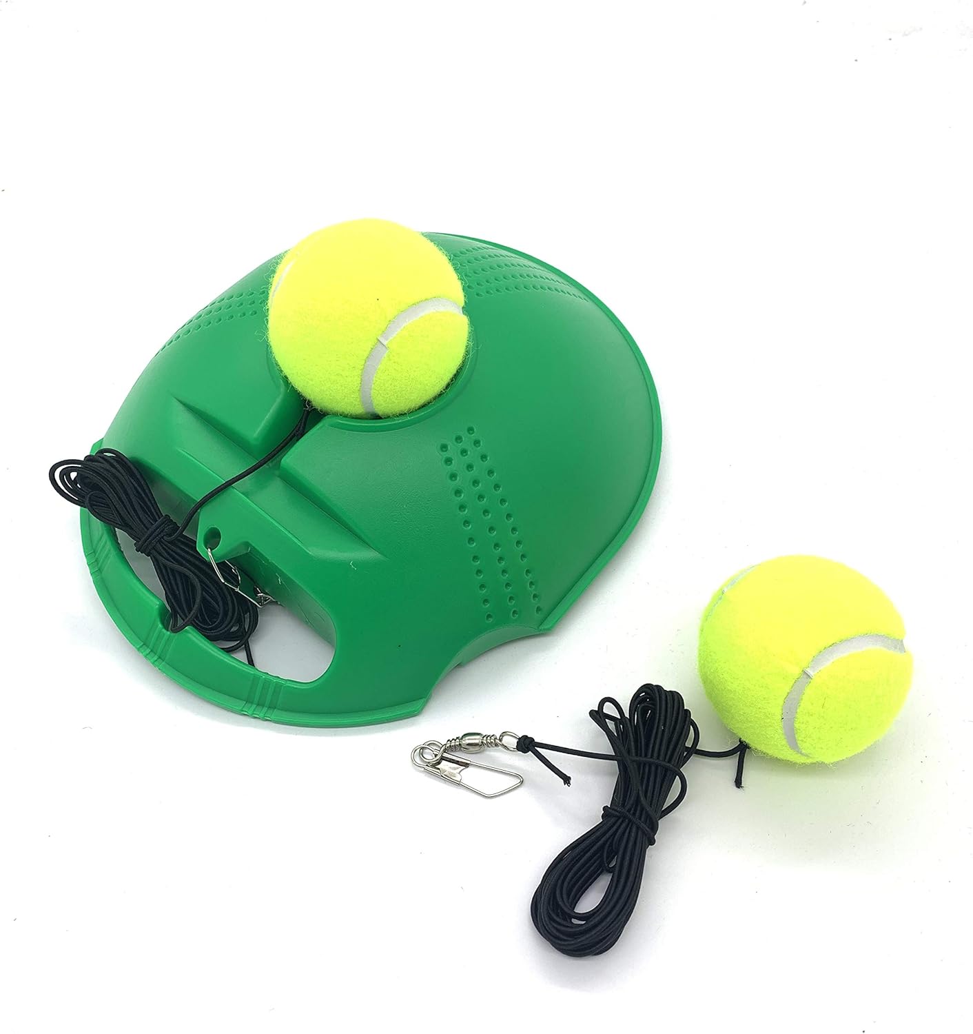 TaktZeit Tennis Trainer Rebound Baseboard Self Tennis Training Tool Ball Back Training Gear with 2 String Balls (Flash Green-1.0) : Sports & Outdoors