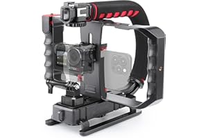 Zeadio Smartphone Camera Stabilizer, Portable Handle Grip Handheld Video Rig, Fits for All Camcorder, Camera, Action Camera, 