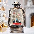 2024 Large Christmas Musical Live Tree: Cardinals: Red Truck:Snow Globe Lantern with Timer:13.8'' Battery Home Decorations Indoor with Two Birds:Lighted Snow Globes USB Light Up, More Swirling Glitter