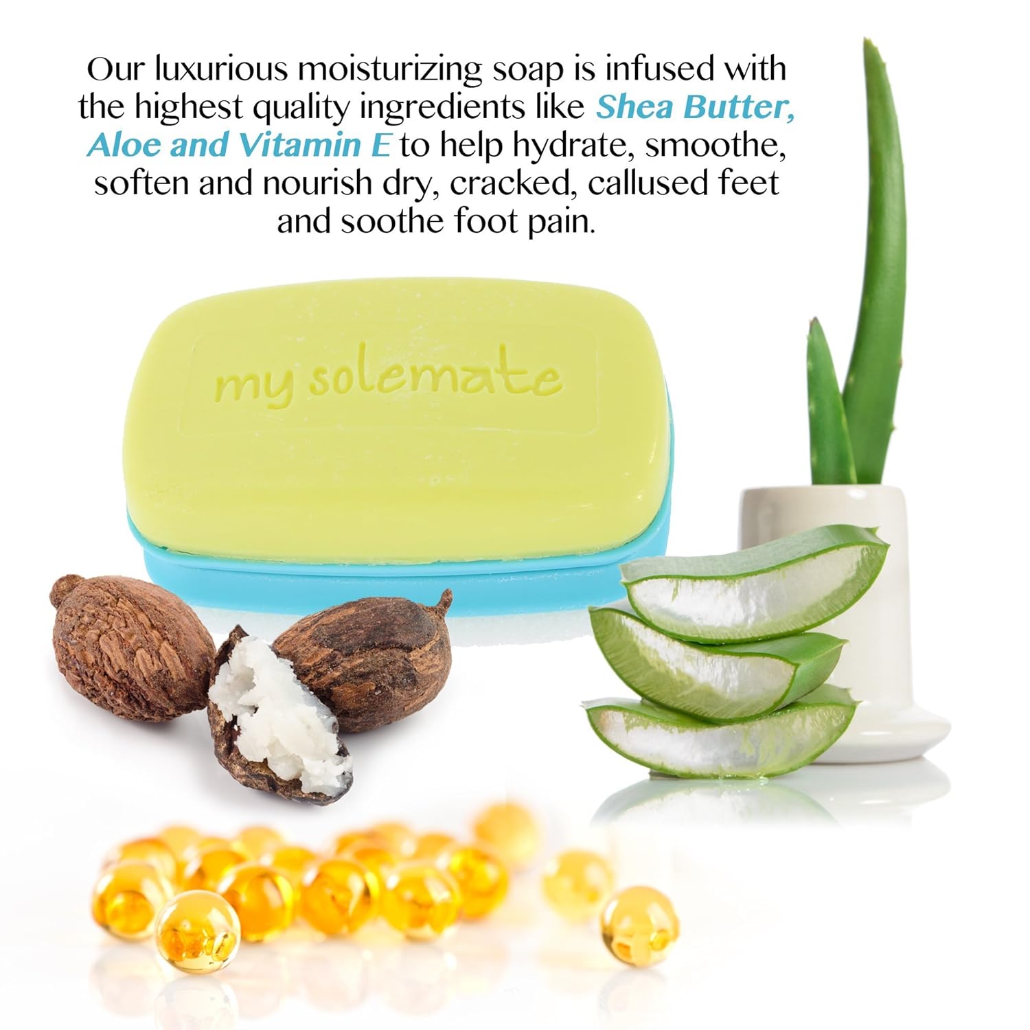 2 in 1 Foot Pumice Stone Scrubber and Callus Remover Cracked Heel Treatment with Lemongrass Moisturizing Foot Soap - My Solemate: Beauty
