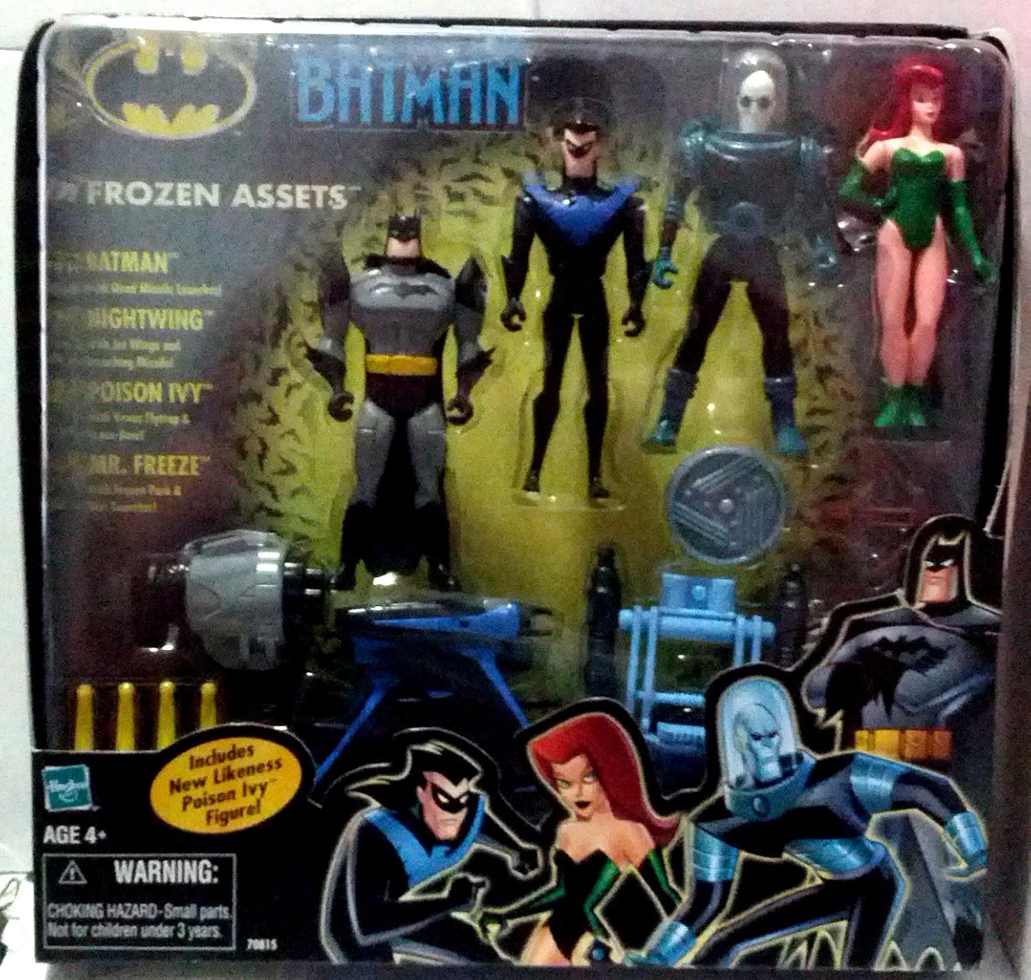 Amazon Com Batman The Animated Series Frozen Assets Box Set 4 Action Figures Batman Nightwing Mr Freeze Poison Ivy Toys Games