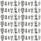 Youdiyla 96Pieces Owl Series Antique Silver Pendant Jewelry Making DIY Keychain Earrings Pendant Various Design Charms for Jewelry Making Bracelets Necklace (SN364)