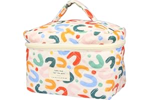 PINKCONA Cosmetic Bags for Women, Cute Floral Makeup Bag, Organizer Storage Make Up Bag, Travel Toiletry Bags, Handbags Purses (UU/Big)