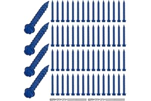 MorningRo 200 Qty 1/4" x 1-3/4" Hex Head Diamond Tip Concrete Screws Anchor with Drill Bit for Anchor Masonry, Block, Brick, Cement, Stucoo