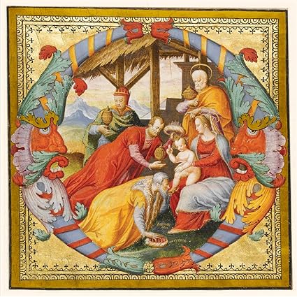 Fitzwilliam Museum Adoration Of The Magi Lettera O Illuminata In Lingua Inglese Biglietti Di Auguri Per Natale E Capodanno Amazon It Cancelleria E Prodotti Per Ufficio