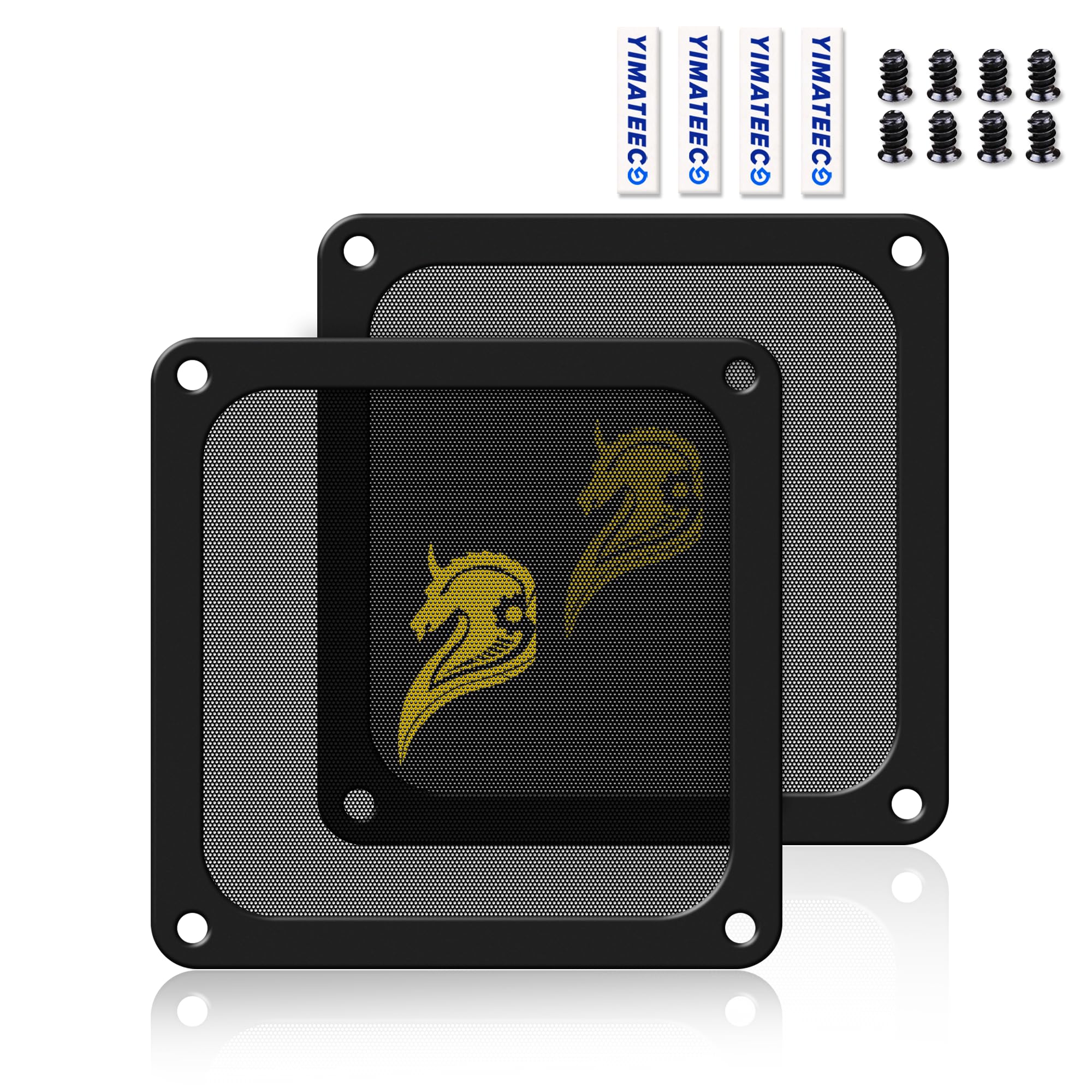 YIMATEECO 140mm Fan Filter PC Dust Filter Computer Fan Grills Dust Mesh, Magnetic PC Dust Cover Dustproof PVC 50 Mesh(PVC Gentleman, 140 * 140mm, 2pcs, Black) — image 1