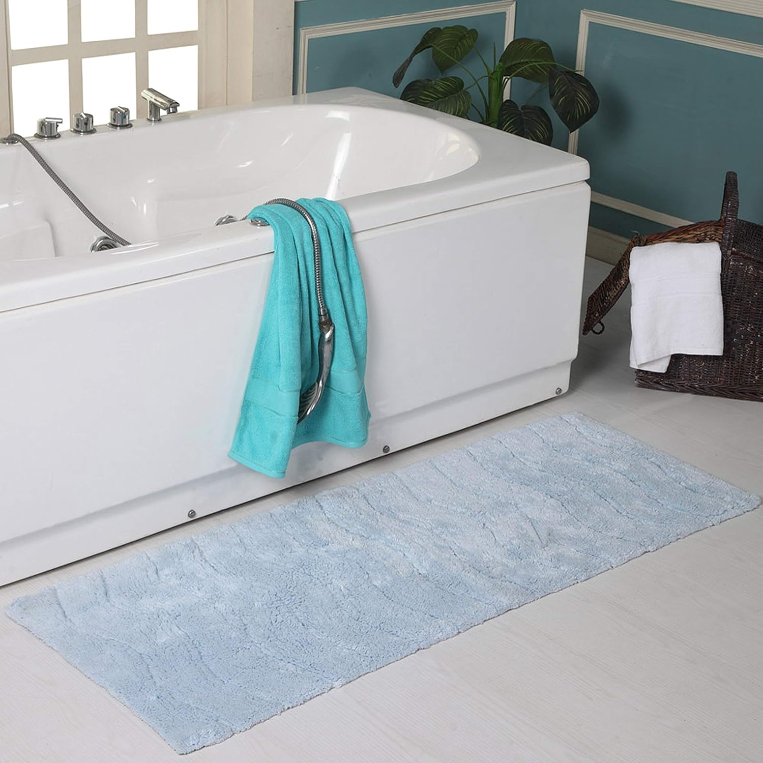 Bath Rugs Home Cotton Bath Rug Extra Absorbent Machine Washable Hotel