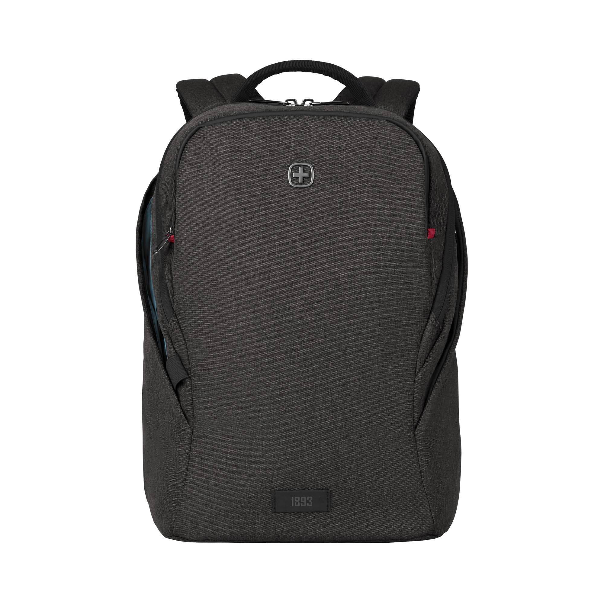 Wenger MX Light 16‑Inch Laptop Backpack with Padded Laptop and Tablet Compartments, SmartOrg Organizer, Water‑Repellent Zippers, Pass‑Thru Trolley Sleeve, Heather Grey
