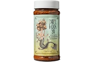 HOOK'YA 11oz- Hook’Ya Blackened Seasoning – Datil Pepper Blend – Non-GMO, Gluten-Free, Vegan, Mild Heat – Best Fish & Chicken Blackening Spice – Sea Salt – Medium Heat Level