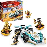 LEGO NINJAGO Zane’s Dragon Power Spinjitzu Race Car 71791 Building Toy Set, Features a Ninja Car, 2 Hover Flyers, Dragon Toy, and 4 Minifigures, Gift for Kids Aged 7+