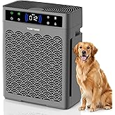 Air Purifiers for Home Large Room, Cover Up to 3000 Ft² with Air Quality Monitor and Timer, HEPA Filter Air Purifier for Bedroom with Fragrance, Air Cleaner for Dorm Room, Office - Grey
