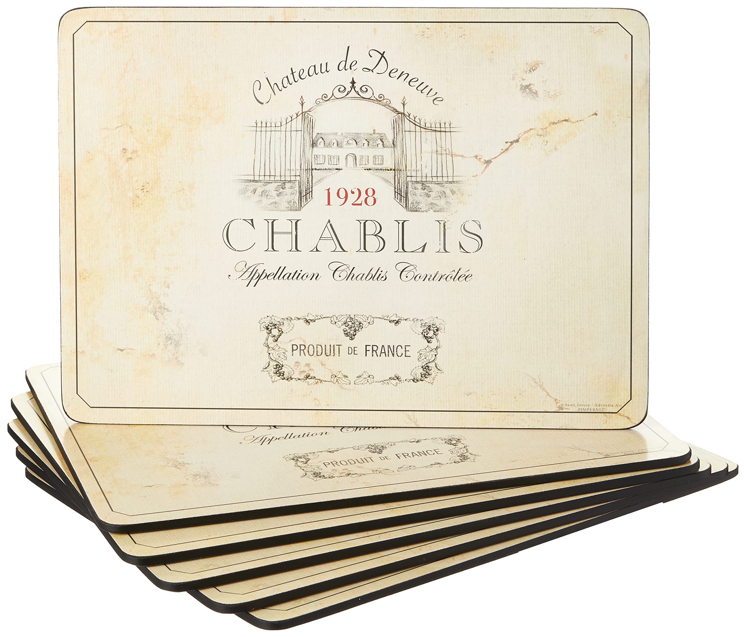 Pimpernel Vin de France Placemats, Set of 6,30.5 x 23cm